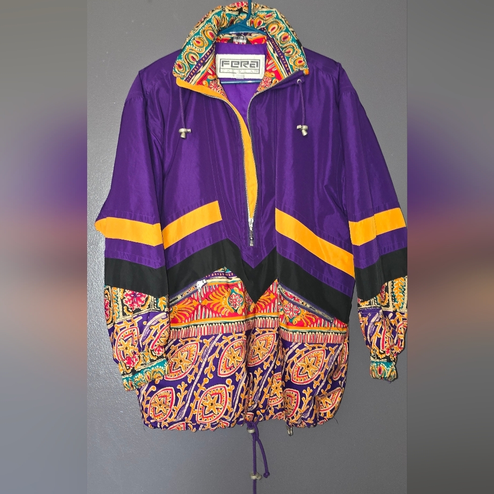 Vibrant Women's Ski Jacket in Purple and Orange
